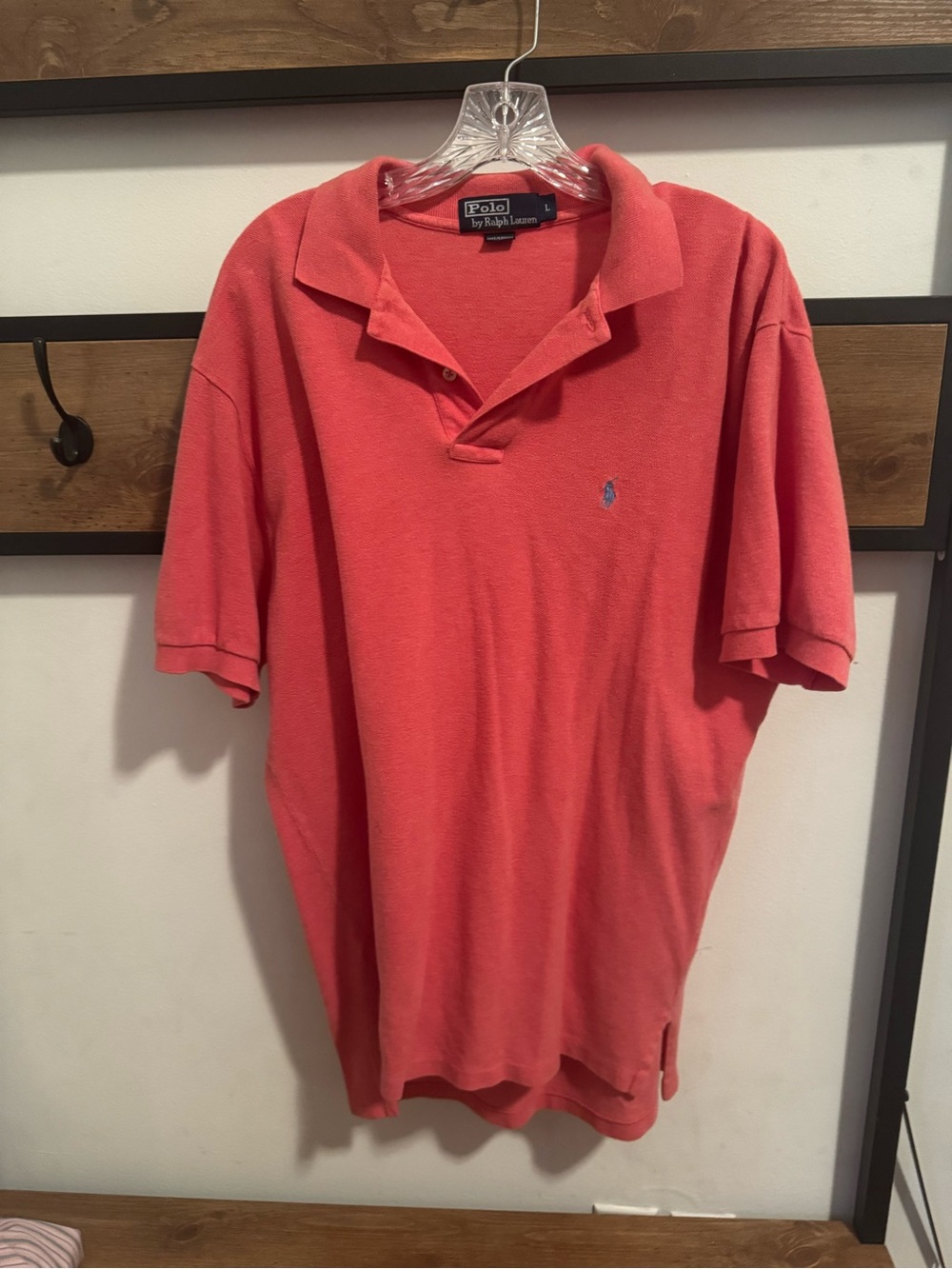 Ralph Lauren Men’s Coral Polo Shirt with Contrast Logo